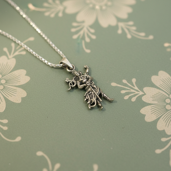 Oxidized Sterling Silver Lord Shiva Pendant