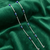 Midnight Accent Silver Evil Eye Anklet
