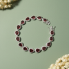 Ruby-Red Teardrop Halo Bracelet