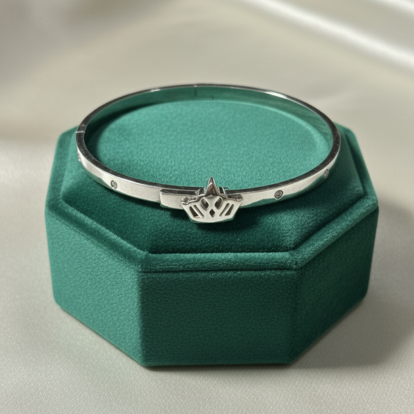 Sleek Crown Cuff Bangle