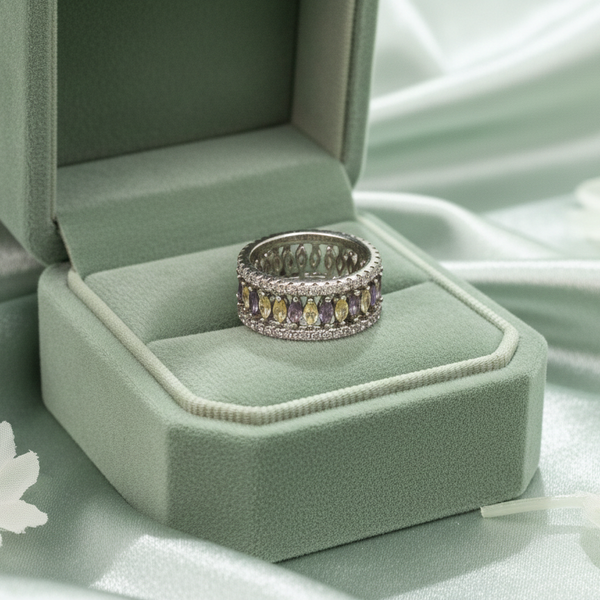 Amethyst and Citrine Marquise Eternity Band