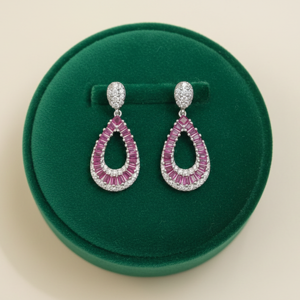 Pink Splendor Open Pear Drop Earrings