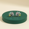 Pastel Enamel Floral Tree Stud Earrings