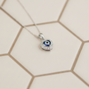 Silver Heart Evil Eye Pendant
