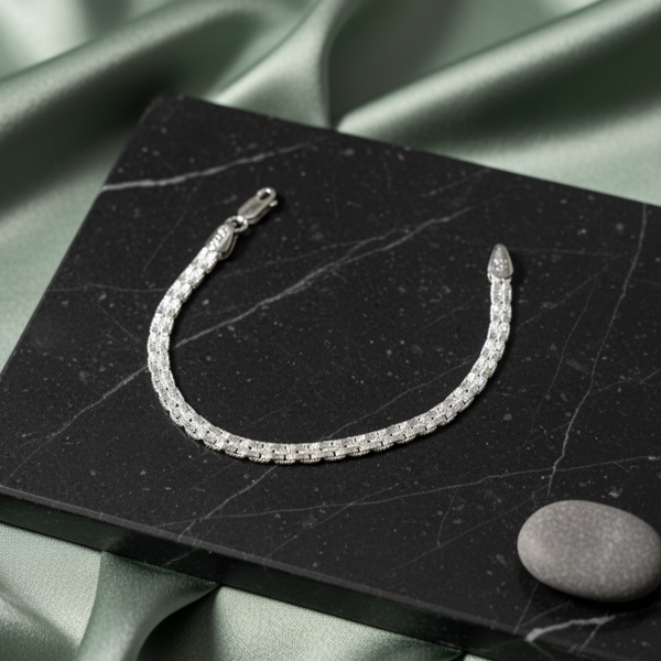 Rhodium Plated Tennis Bracelet