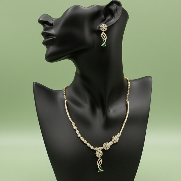 Emerald Green Floral Sparkle Set