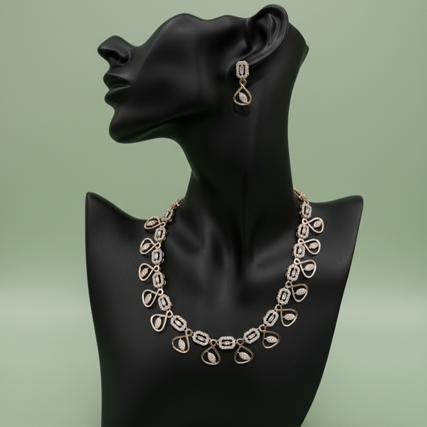 Rose Gold Teardrop Link Set