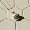 Sterling Silver Crescent Pearl Chain Pendant