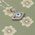 Sterling Silver Crystal Eye Chain Pendant