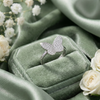 Elegant Silver Pave Butterfly Ring