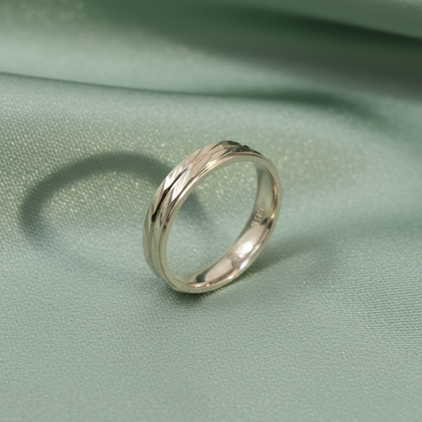 Minimalist Wavy Sterling Silver Band Ring