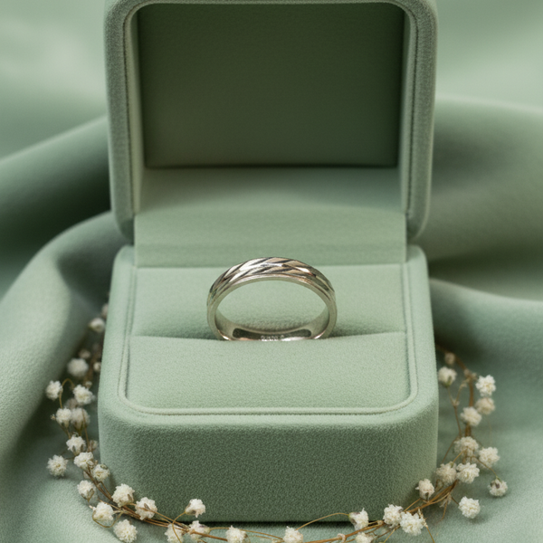 Minimalist Wavy Sterling Silver Band Ring