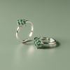 Emerald Green Cubic Zirconia Flower Adjustable Toe Ring (Set of 4)