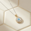 Sparkling Silver Evil Eye Chain Pendant