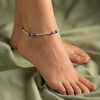 Beaded Silver Multi-Evil Eye Anklet