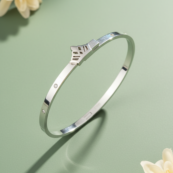 Sleek Crown Cuff Bangle