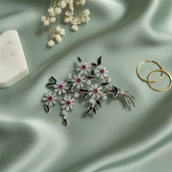 Ruby Bloom Bouquet Brooch