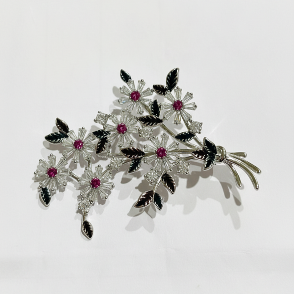 Ruby Bloom Bouquet Brooch