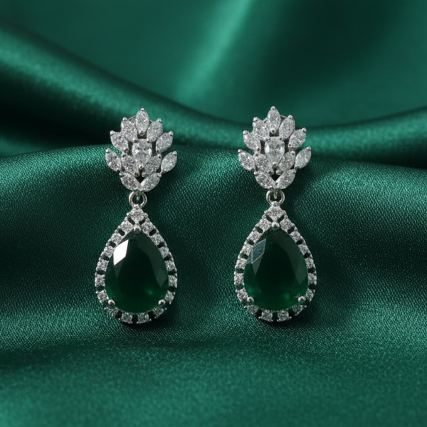 Majestic Emerald Green Teardrop Earrings