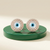 Silver Evil Eye Double Halo Studs Earrings