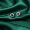 Ruby Sunburst Silver Studs