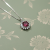 Ruby Sunburst Silver Pendant