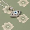 Sterling Silver Crystal Eye Chain Pendant