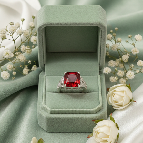 Statement Ruby Cushion Cut Ring