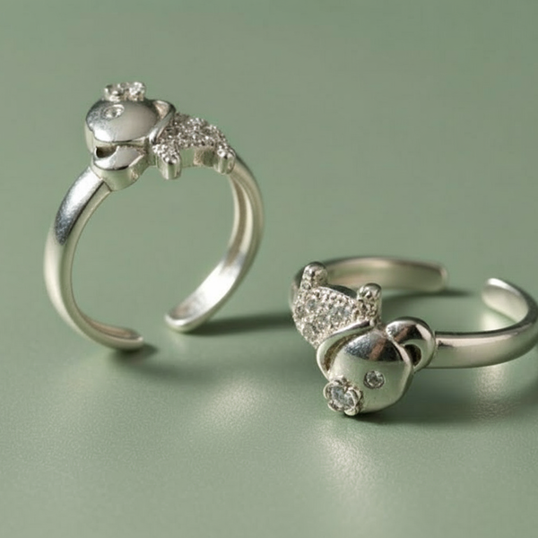 Sparkling Elephant Adjustable Toe Ring (Set of 4)